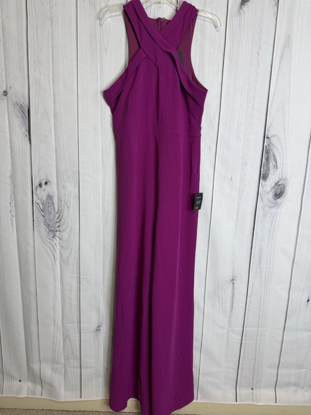 Lulus Criss Cross Your Mind Purple Wide Leg Magenta Jumpsuit Sz XL NWT